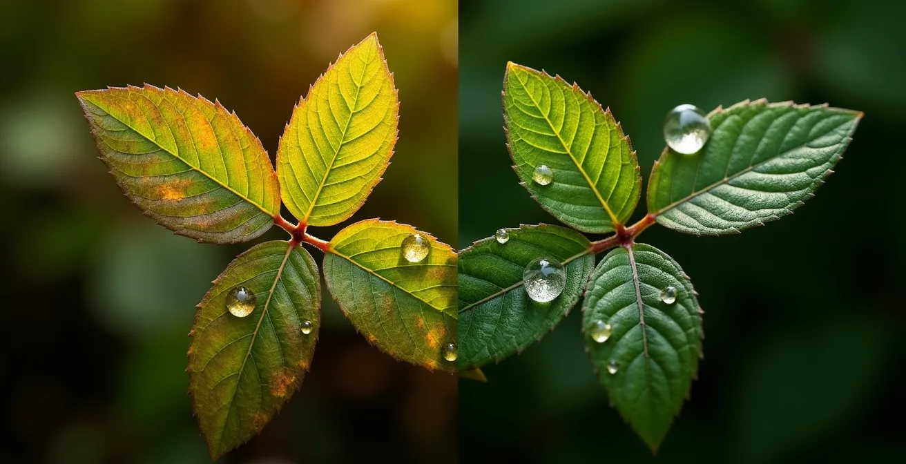 Comparaison visuelle entre les feuilles de thé du Labrador et celles du kalmia toxique dans leur habitat naturel