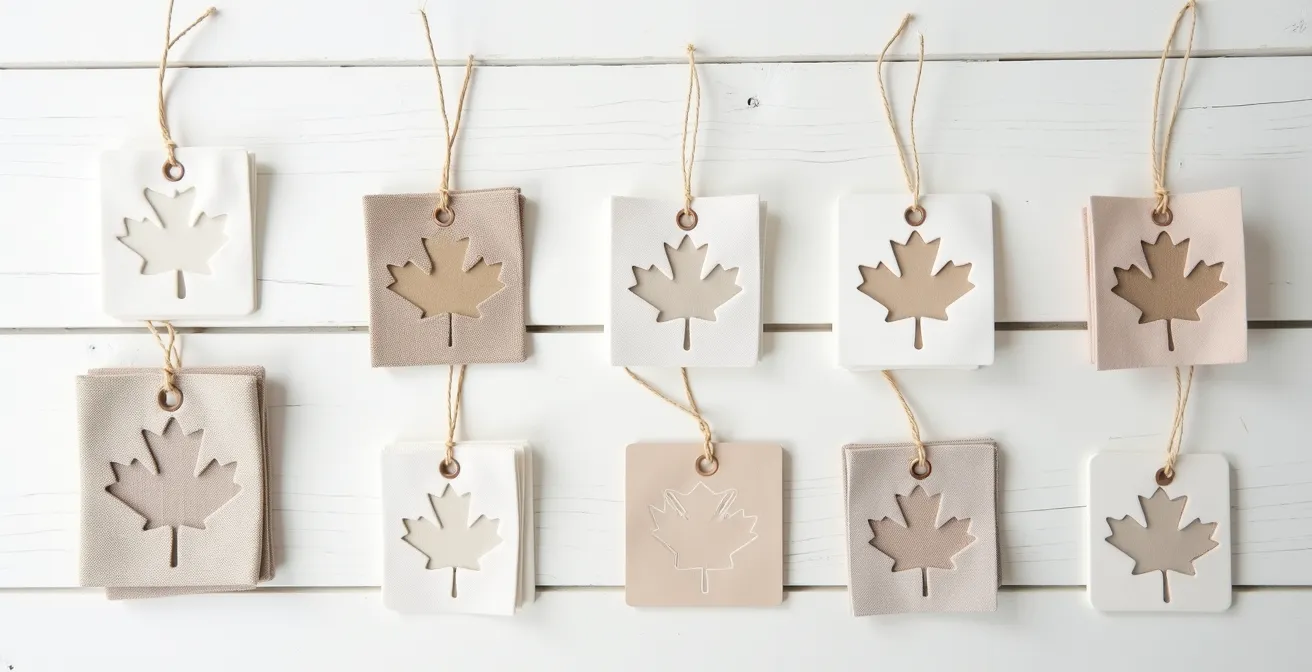 Comparaison visuelle d'étiquettes de vêtements montrant les différences d'origine