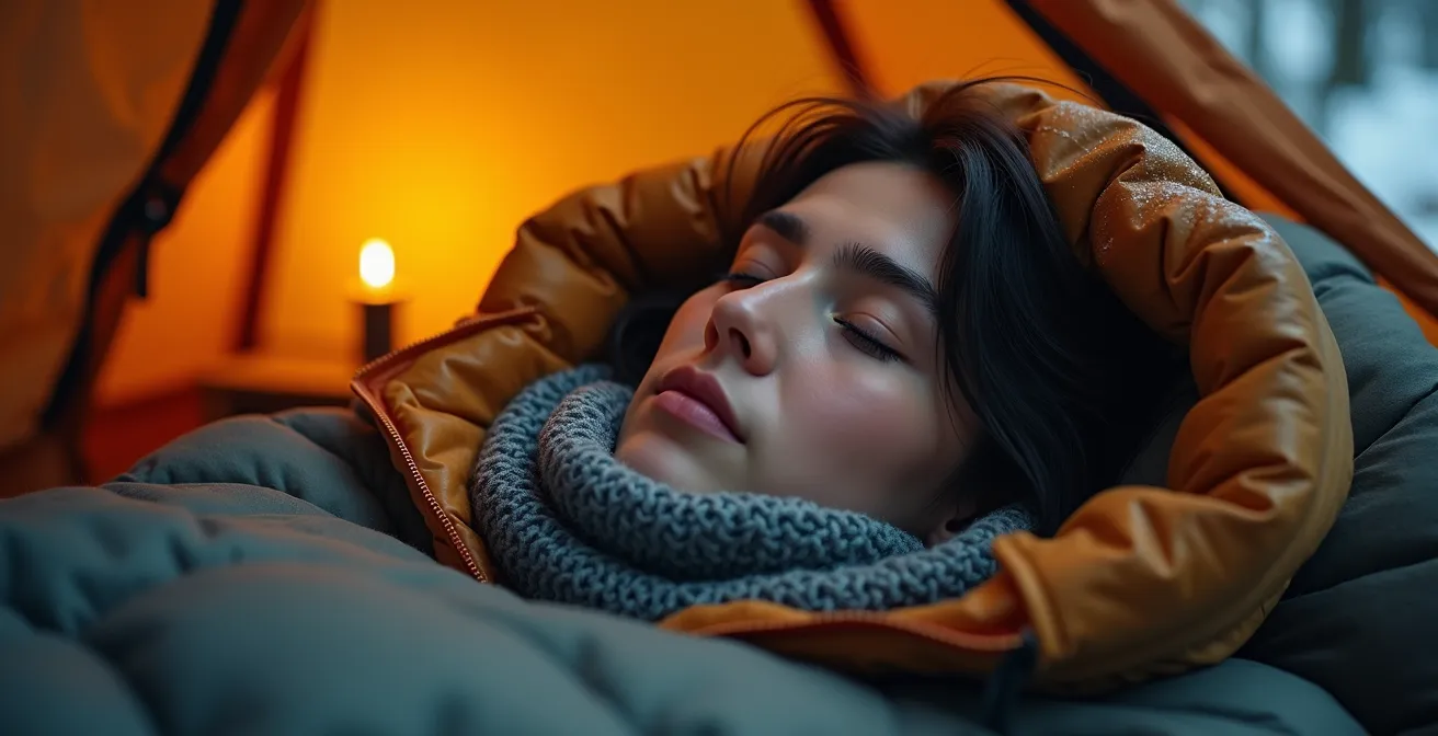 Technique de séchage des vêtements par la chaleur corporelle dans un sac de couchage